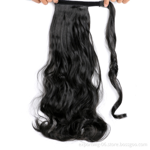 Wholesale Synthetic Wave Ponytail Crochet Hair Extension Synthetic Hair Pieces Attachment Hair for Braids